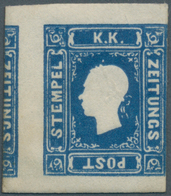 Österreich - Lombardei Und Venetien: 1858, (1.05 Kr) ZEITUNGSMARKE, Blau Ungebraucht Mit Originalgum - Lombardo-Venetien