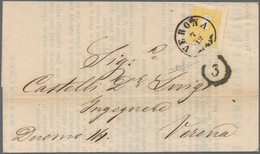 Österreich - Lombardei Und Venetien: 1858, 2 Soldi, Type I, Einzelfrankatur Auf Orts-Drucksache Von - Lombardo-Venetien