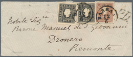 Österreich - Lombardei Und Venetien: 1858 (1862): 2x 3 Soldi Schwarz Und 10 Soldi Braun, Alle Type I - Lombardy-Venetia