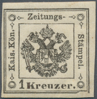 Österreich - Lombardei Und Venetien - Zeitungsstempelmarken: 1859, 1 Kr. Schwarz, Farbfrisch Und All - Lombardo-Vénétie