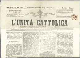 Österreich - Lombardei Und Venetien - Zeitungsstempelmarken: 1859, 2 Kreuzer Zinnoberrot, Allseits B - Lombardije-Venetië