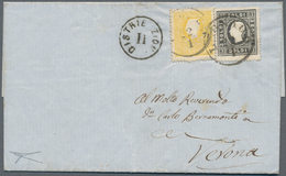 Österreich - Lombardei Und Venetien - Stempel: "LEGNAGO 22/1" (K1, Sassone C1) Auf 2 Soldi Gelb Und - Lombardy-Venetia