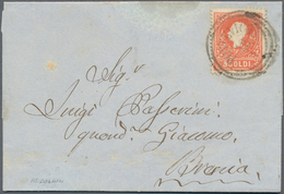 Österreich - Lombardei Und Venetien - Stempel: "PONTEVICO 12/1", K3 (Sassone C3, 9 Punkte),auf 5 Sol - Lombardo-Vénétie