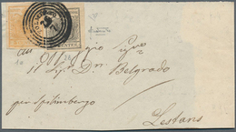 Österreich - Lombardei Und Venetien - Stempel: "TOLMEZZO 25/7", K4 Auf 5 C. Orange Und 10 C Schwarz, - Lombardo-Vénétie