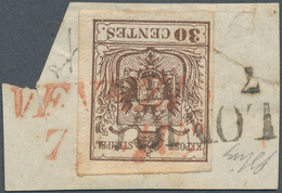 Österreich - Lombardei Und Venetien - Stempel: "VENEZIA / 7 GIU" Seltener L2 In Rot Und "LONIGO/7. G - Lombardo-Vénétie