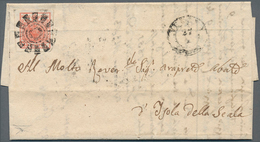 Österreich - Lombardei Und Venetien - Stempel: 1851, "VERONA", Stummer Mühlradstempel Auf 15 C Rot, - Lombardo-Vénétie