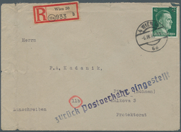 Österreich - Ostmark: 1945, ÜBERROLLER: 42 Pf Hitler, Einzelfrankatur Auf Einschreibebrief Von WIEN - Sonstige & Ohne Zuordnung