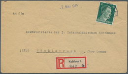 Österreich - Ostmark: 1945, 42 Pf Hitler, Einzelfrankatur Auf Einschreibebrief Von KUFSTEIN, 24.IV.4 - Sonstige & Ohne Zuordnung