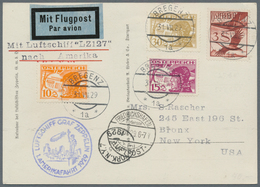 Österreich - Zeppelinpost: 1929: Durchgeführte Amerikafahrt 1929, Karte Mit U.a. 3 S. Flugpost Ab Br - Autres & Non Classés