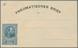 Österreich - Ganzsachen: 1875, Pneumatischer Brief 20 Kr. Blau (122 X 75 Mm) Mit Gerader Klappe Und - Altri & Non Classificati