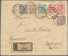 Österreich - Ganzsachen: 1894, 5 Kr Rosa Mit 5-Farben-Zusatzfrankatur Auf R-Brief Von Wien Nach Essl - Autres & Non Classés