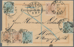 Österreich - Ganzsachen: 1894, 2 Kr Braun Ganzsachen-Expresskarte Mit 15 Kreuzer Zusatzfrankatur Von - Autres & Non Classés
