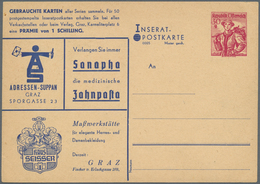 Österreich - Privatganzsachen: 1949, 30 G Rot Trachten, Privat-Inserat-Postkarte Auf Gelblichem Kart - Sonstige & Ohne Zuordnung
