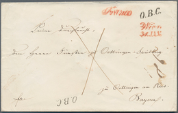 Österreich - Stempel: 1845, Trauerbrief Mit Großem Schwarzen Siegel Rückseitig An Den Fürsten Zu Oet - Franking Machines (EMA)