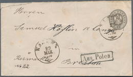 Polen - Russische Periode: 1876 Postal Stationery Envelope From Kalisz To Breslau With Box Stamp "Au - Autres & Non Classés