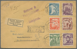 Polen: 1939 Registered Letter From Krakow Submitted To Exchange Control And Labelled There To Riga, - Ungebraucht