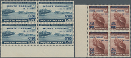 Polen: 1944 (27 June). Capture Of Monte Cassino. High Values From The 1st Set Overprinted “MONTE CAS - Ongebruikt