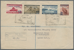 Polen: 1944 Registered Mail Of The Field Post Office Of The Navy With Complete Set (Storming Of Mont - Ungebraucht