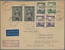 Polen: 1947, Registered Airmail Cover (shortened At Top) From "LEBZNO 1 16.V.47" With 5,10 (2) And 2 - Neufs