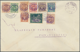 Polen - Portomarken: 1919, 3 H To 1 Kr. Imperforated And 3 H Perforated With Round Violet Imprint "P - Postage Due