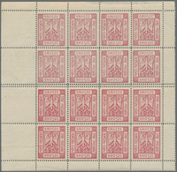 Polen - Bestellpostanstalten: PRZEDBORZ 1917, 2gr. Carmine, Perforated 11½, Block Of 16 (=left Half - Andere & Zonder Classificatie