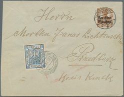 Polen - Bestellpostanstalten: PRZEDBORZ 1917, 18.12.17, 4gr. Blue Perforated, Type 2, Paying Local C - Other & Unclassified