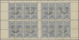 Polen - Bestellpostanstalten: PRZEDBORZ 1917, 4gr. Blue, Perforated 11½, Complete Sheet Of 32 Stamps - Andere & Zonder Classificatie