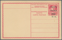 Polen - Ganzsachen: 1919 Unused Postal Stationery Card, Original Card Of Austria P 217 With Overprin - Entiers Postaux