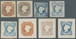 Portugal: 1864/1953 (ca.), Five Early Reprints Of The Queen Maria Issues Unused Hinged, Three Of 195 - Autres & Non Classés