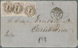 Portugal: 1864. Cover Front (light Vertical Crease) Addressed To Sweden Bearing King Pedro V' SG 15, - Autres & Non Classés