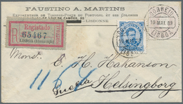Portugal: 1889. Registered Envelope Addressed To Sweden Bearing SG 153, 100r Pale Mauve And SG 198, - Other & Unclassified
