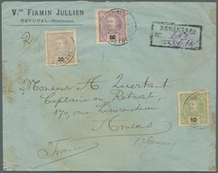 Portugal: 1909. Registered Envelope (stains) Addressed To France Bearing Yvert 126, 10r Yellow/green - Autres & Non Classés