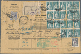 Portugal: 1924. Parcel Card With Mass Franking 18x 2e Ceres As Well As 1 E Ceres And 3c Ceres To Swi - Other & Unclassified