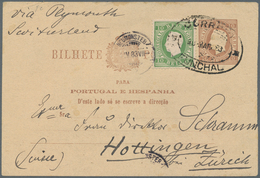 Portugal - Madeira - Funchal: 1883. Portugal Postal Stationery Card '10 Reis' Brown ( Back Rubbing) - Funchal