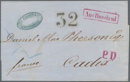 Russland: 1864. Stampless Envelope Written From St. Petersburg Dated 'July 4th 1864' Addressed To Ca - Other & Unclassified