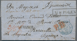 Russland: 1865. Folded Entire Addressed To France Written From Russia With Hand-struck 'Franco' And - Autres & Non Classés