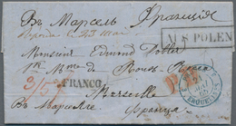 Russland: 1865. Folded Entire Addressed To France Written From Russia With Hand-struck 'Franco' And - Otros & Sin Clasificación