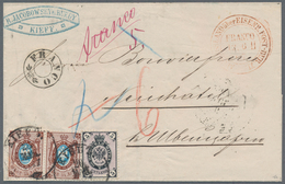 Russland: 1867 Franco Letter From Kiev With Double Circle Stamp "AUS RUSSLAND über EISENB.POST-BUR:X - Autres & Non Classés