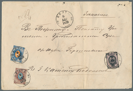 Russland: 1866/1875, 5 K., 10 K. And 20 K. Each Tied "YALTA 8 ABR 1879" To Registered Cover To "KAME - Other & Unclassified