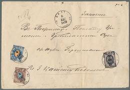 Russland: 1866/1875, 5 K., 10 K. And 20 K. Each Tied "YALTA 8 ABR 1879" To Registered Cover To "KAME - Otros & Sin Clasificación