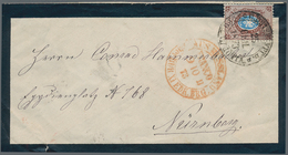 Russland: 1873 Letter Of Mourning With 10 Kop. Brown From St. Petersburg To Nuremberg, Backside Flap - Other & Unclassified