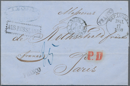 Russland: 1860, Paid Letter From Berdiczev With Toothed Boxed Cancel With Railway Post Office Of Upp - Autres & Non Classés