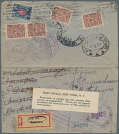 Russland: 1921, Registered Cover With Revalued Stamps From Pavoloch Via Moscow (postal Censor) And N - Autres & Non Classés