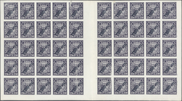 Russland: 1922, 7500 R. On 250 R. Violett, 2 Sections Of 25 (5x5) Stamps, Separated By A Vertical Gu - Sonstige & Ohne Zuordnung