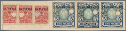 Russische Post In Der Levante - Staatspost: 1913, 3 Stamps 15 Pa. On 3 Kop. And 3 Items 50 Pia. On 5 - Turkish Empire
