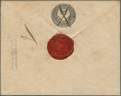 Russland - Ganzsachen: 1848, First Issue 10 + 1 K. Black Envelope Cancelled By Pen And Adjacent Doub - Entiers Postaux