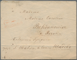 Russland - Ganzsachen: 1855 Postal Stationery Envelope From St. Petersburg With Red Boxed Cancel Via - Entiers Postaux