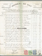 M.Facture Journal De Huy - Obl Burdinne Et Huy(Nord) Le 1-Janv-1905 Sur 56-58-60 Vers Héron - 1900 – 1949