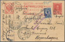 Russland - Ganzsachen: 1915 Registered And Censored Postal Stationery Card From Minsk (7.3.) Via Fie - Entiers Postaux