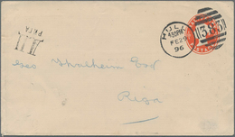 Russland - Besonderheiten: 1896 Incoming Mail Pse From Hull To Riga With Arrival Cancel And Rare Cen - Sonstige & Ohne Zuordnung